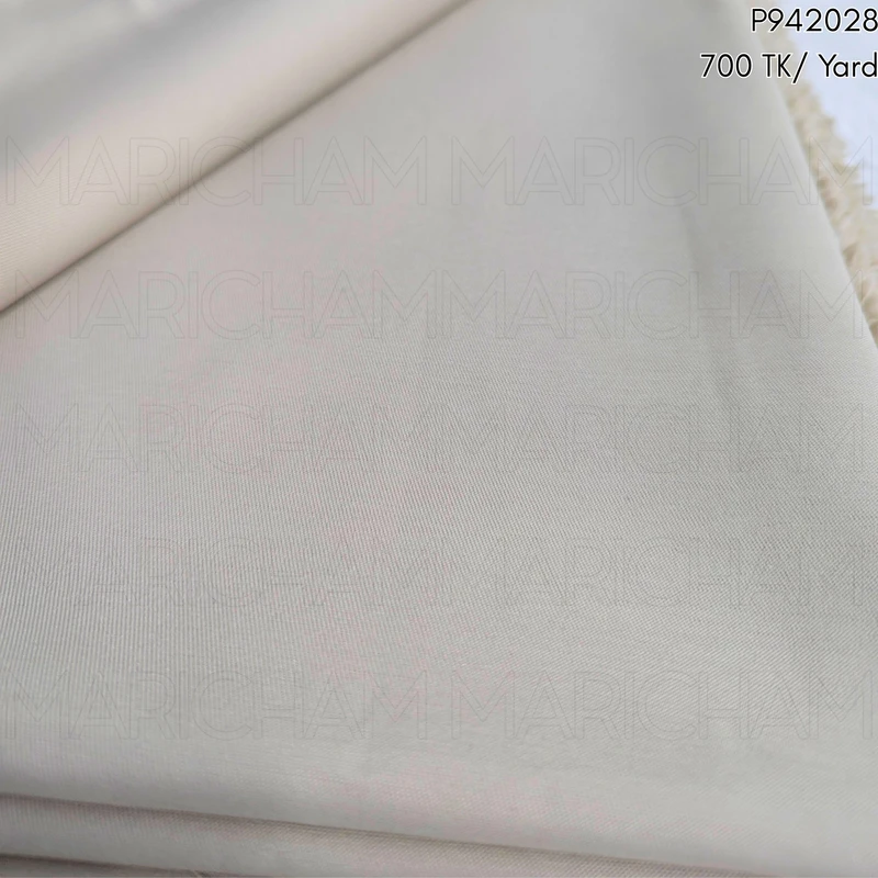 Cream Stretchable Color Bottom Fabric P942028