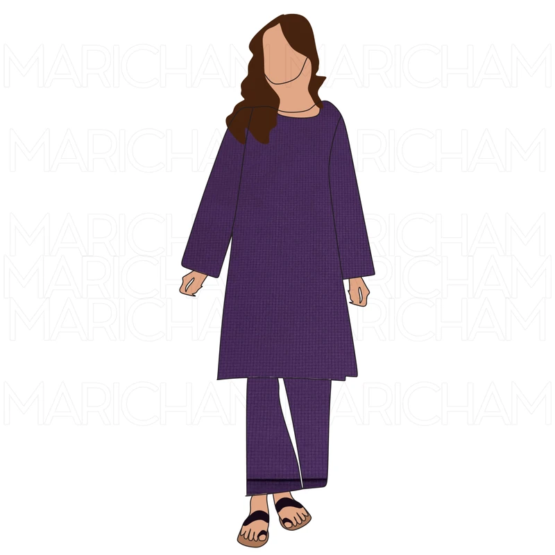 Purple Color Viscose Stretchable Fabric F942097 - Image 7