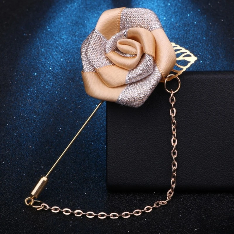 Floral Lapel Pin With Golden Metal Flower. FLP-18 - Image 4