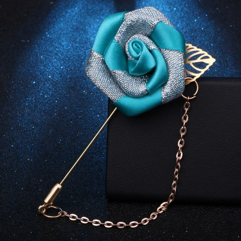 Floral Lapel Pin With Golden Metal Flower. FLP-18 - Image 5