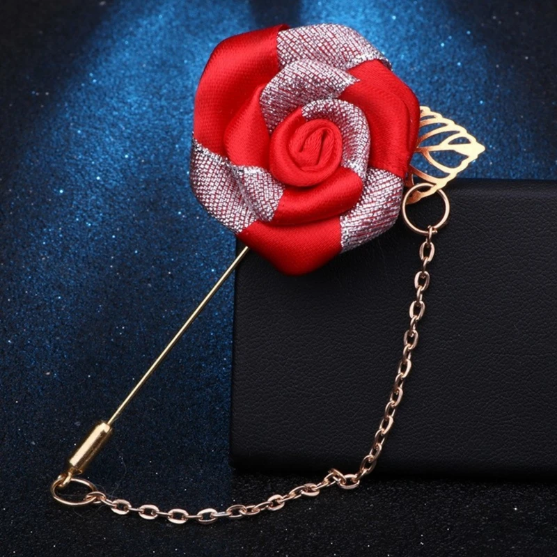 Floral Lapel Pin With Golden Metal Flower. FLP-18 - Image 9