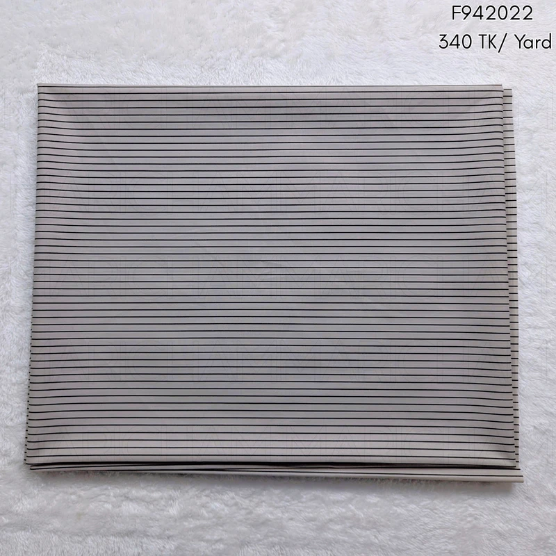 Grey-Black Seamless Striped Cotton Fabric F942022