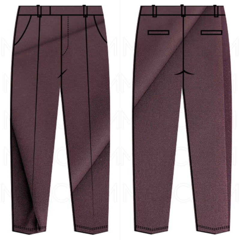 Dark Maroon Cotton Stretchable Bottom Fabric P942030 - Image 9