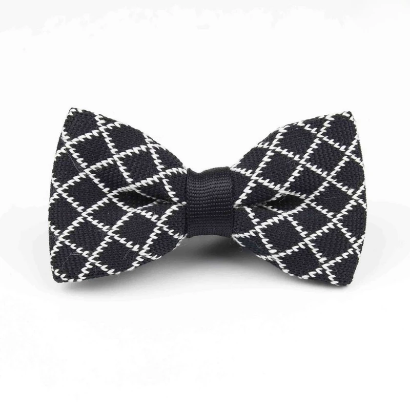 Checkered Knitted Bow Tie. Bow-6