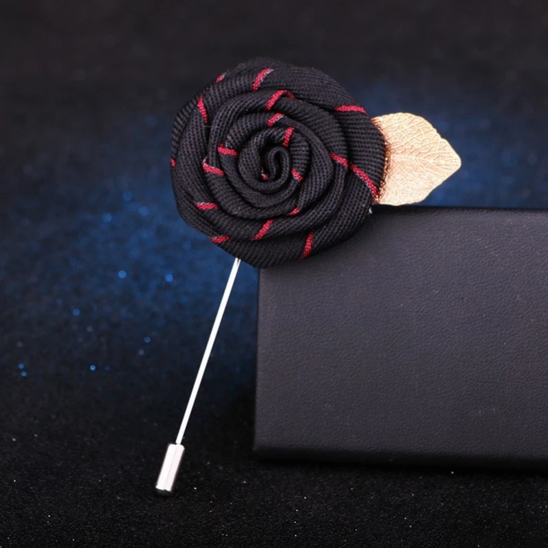 Floral Lapel Pin With Golden Metal Flower. FLP-19