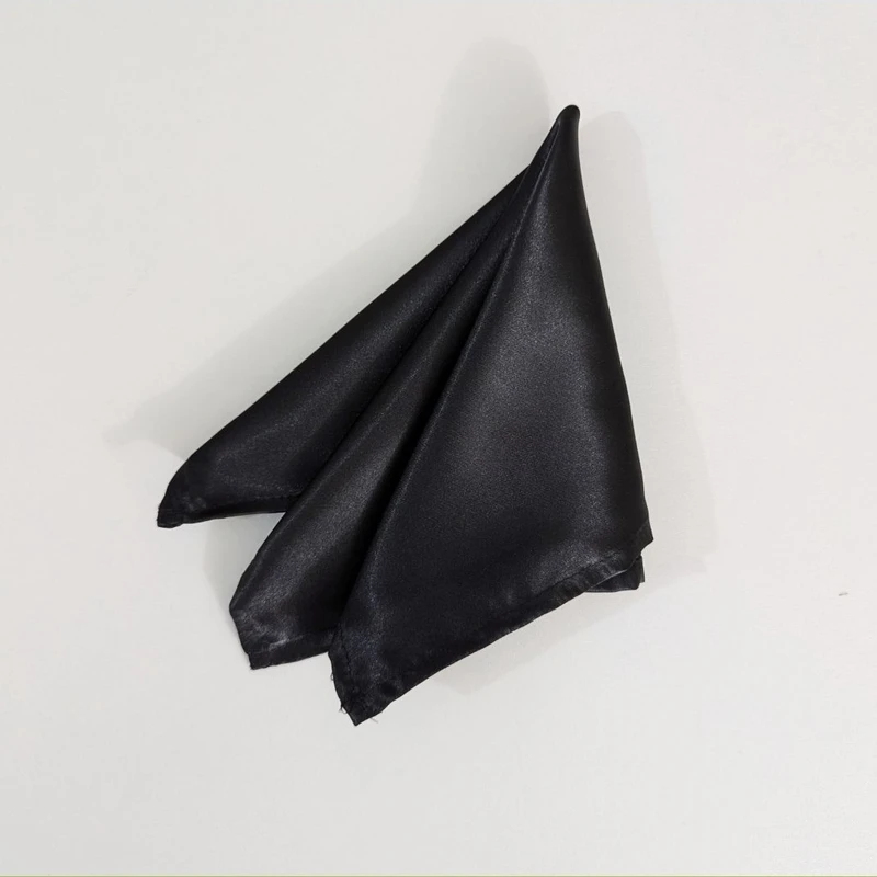 Black Color Satin 13x13 Pocket Squares. PS-13062