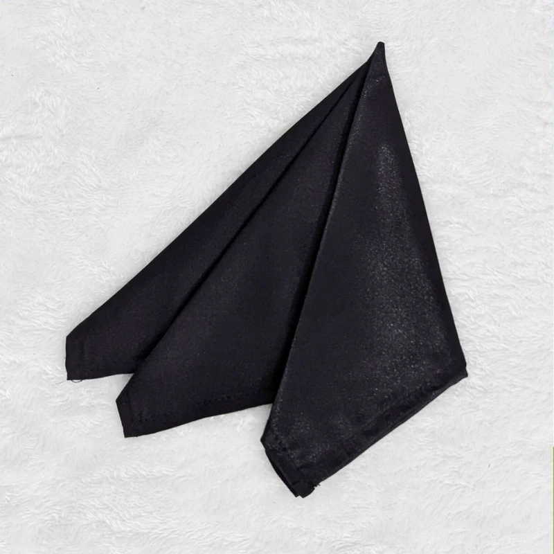 Black Color Satin 13x13 Pocket Squares. PS-13062