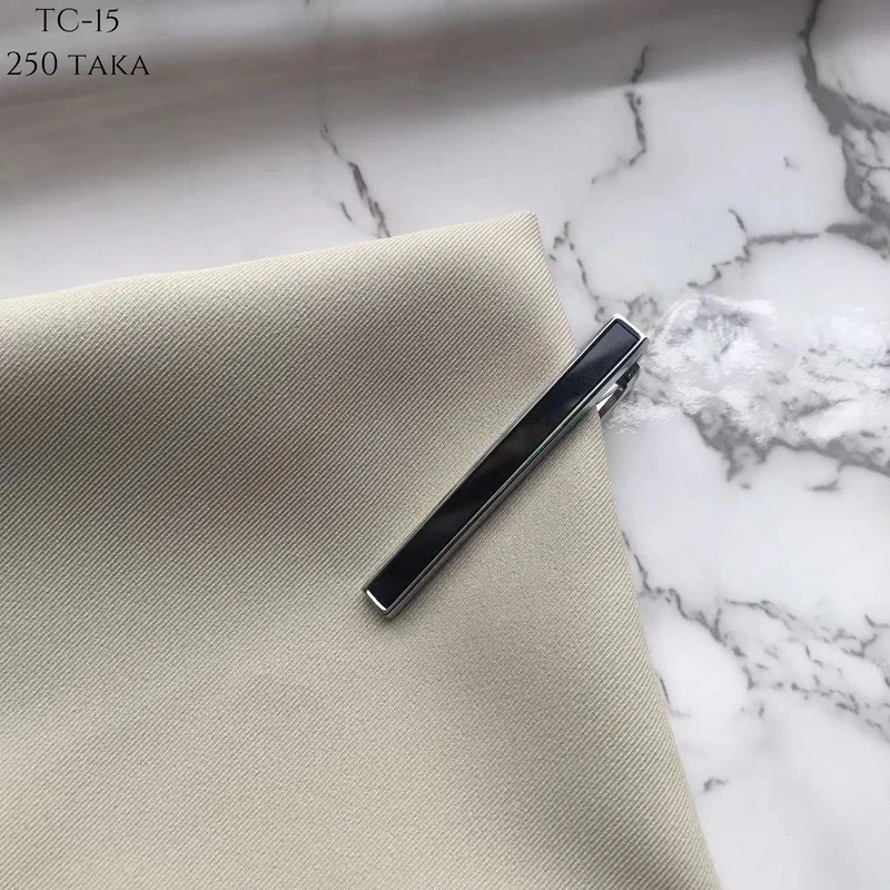 Black & Silver Basic Tie Clip. TC-15