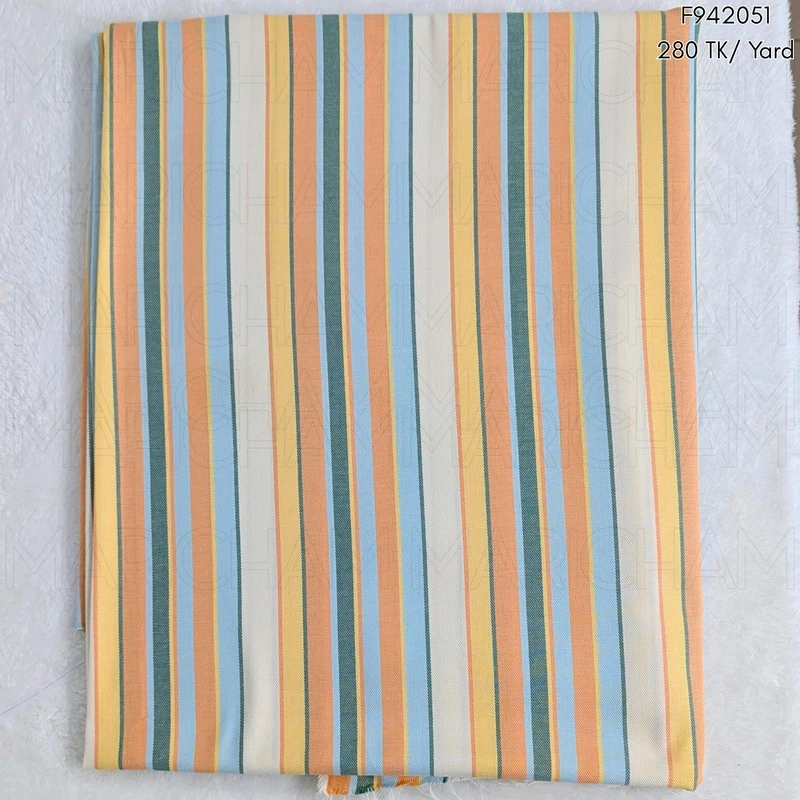 Multicolor Striped Cotton Fabric F942051