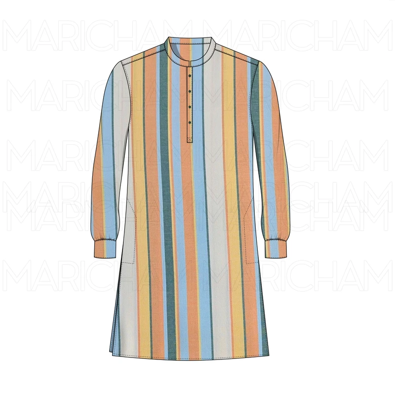 Multicolor Striped Cotton Fabric F942051 - Image 6