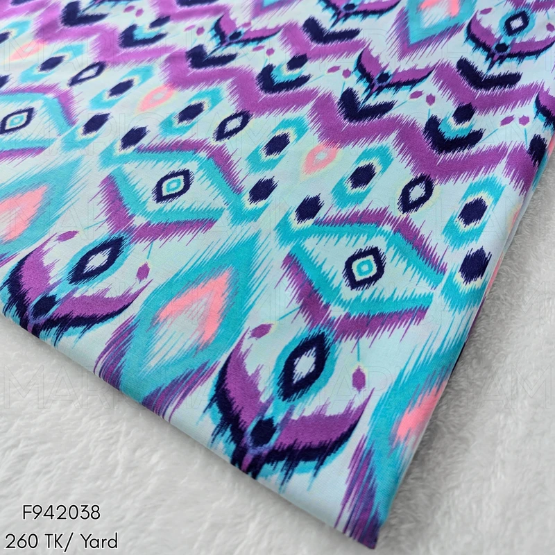 Multicolor Ethnic Ikat Pattern Multicolor  Fabric F942038
