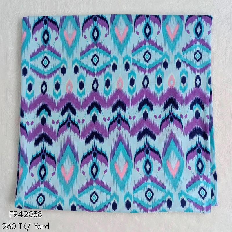 Multicolor Ethnic Ikat Pattern Multicolor  Fabric F942038