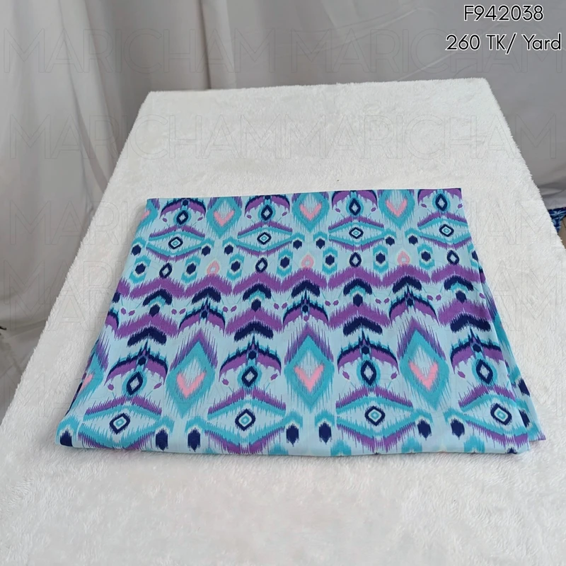 Multicolor Ethnic Ikat Pattern Multicolor  Fabric F942038 - Image 3