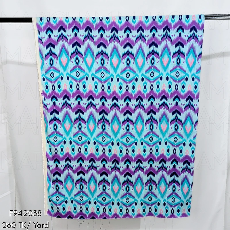 Multicolor Ethnic Ikat Pattern Multicolor  Fabric F942038 - Image 5