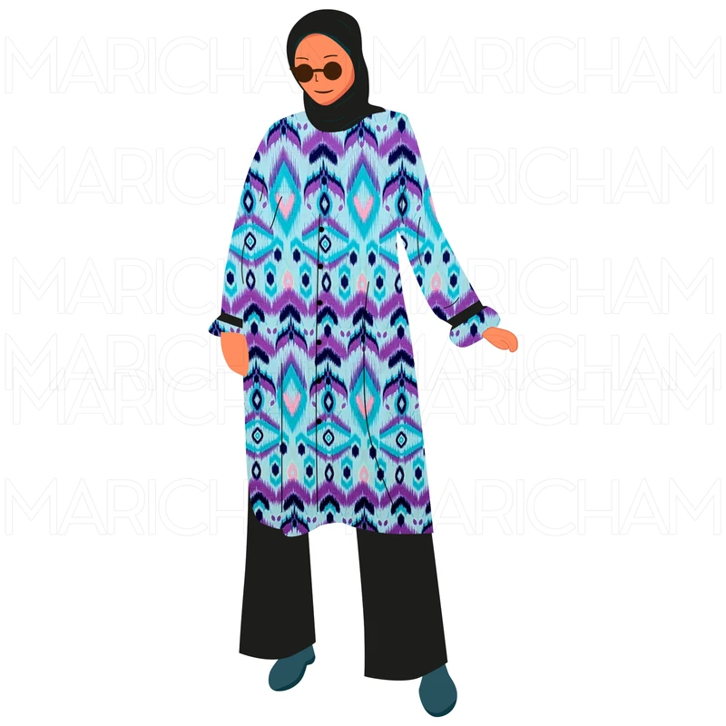 Multicolor Ethnic Ikat Pattern Multicolor  Fabric F942038 - Image 11