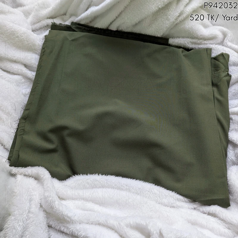 Olive Cotton Stretchable Bottom Fabric P942032