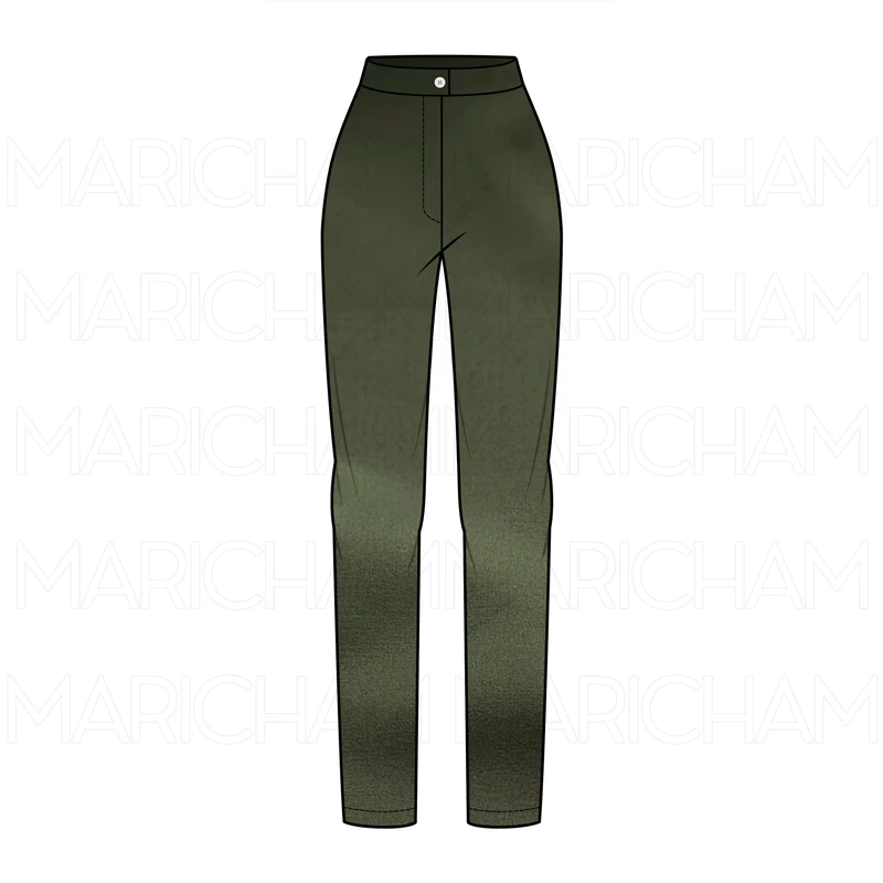 Olive Cotton Stretchable Bottom Fabric P942032 - Image 5