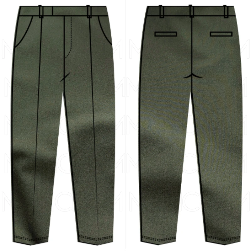 Olive Cotton Stretchable Bottom Fabric P942032 - Image 8
