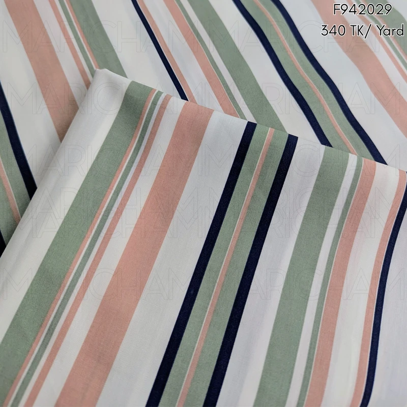 Multicolor Striped Cotton Fabric F942029