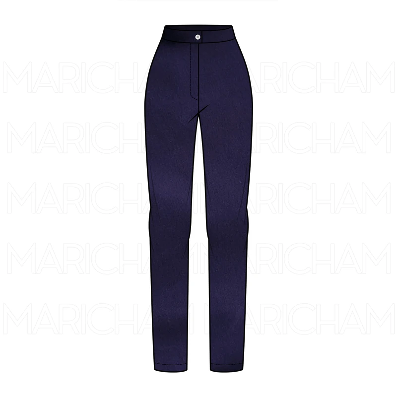 Dark Navy Blue Cotton Stretchable Bottom Fabric P942040 - Image 4