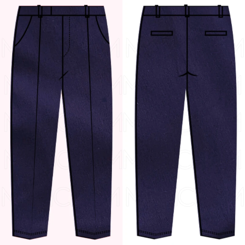 Dark Navy Blue Cotton Stretchable Bottom Fabric P942040 - Image 7
