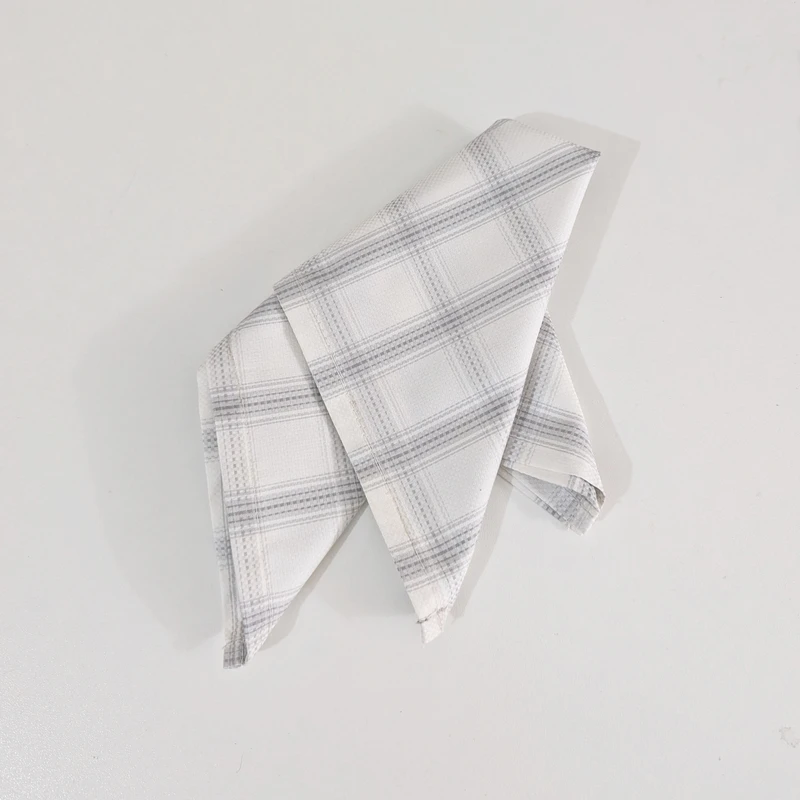 White Wide Checkered 13x13 Pocket Squares. PS-13023