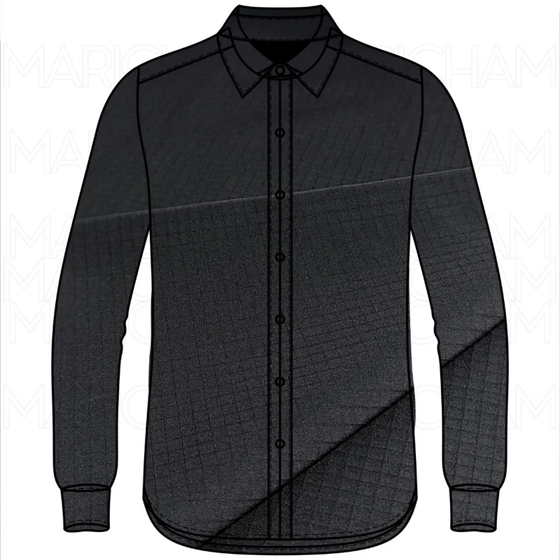 Black Self Checkered Stretchable Fabric F942101 - Image 4