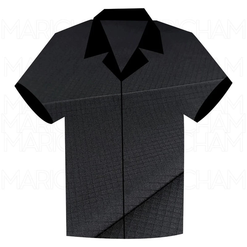 Black Self Checkered Stretchable Fabric F942101 - Image 5