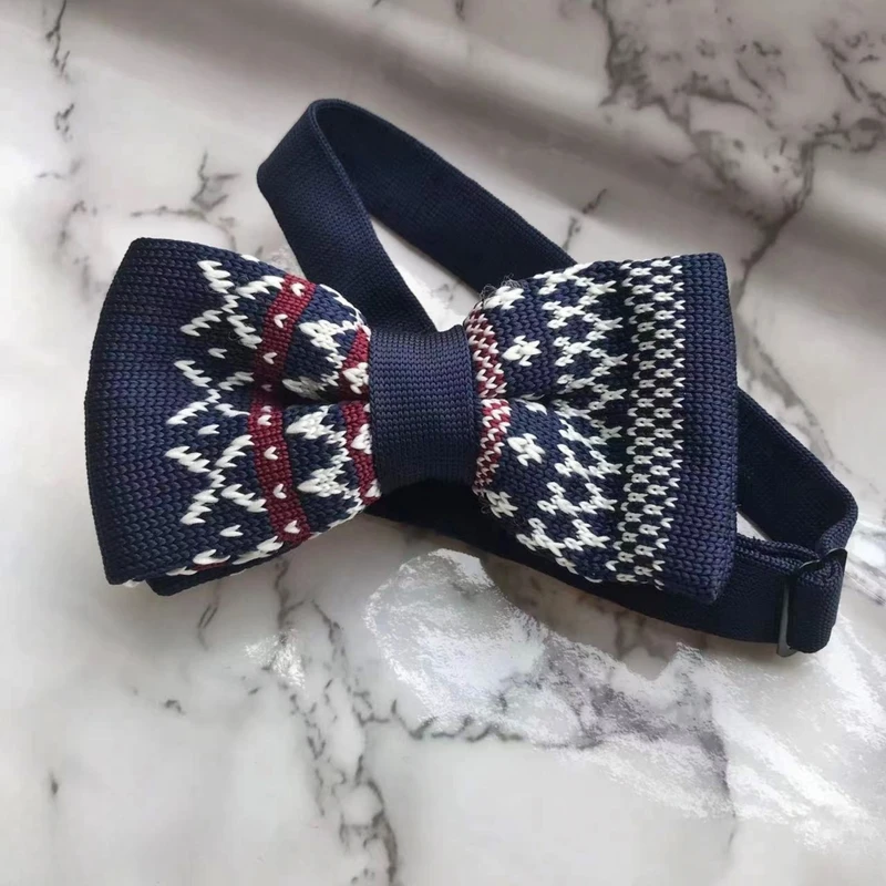 Knitted Monochrome Bow Tie. Bow-5 - Image 3