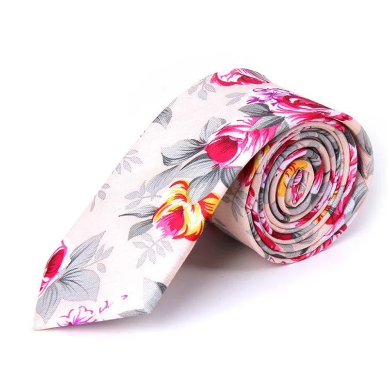 Cotton Floral Tie. TIE-2 - Image 4