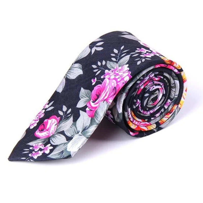Cotton Floral Tie. TIE-2 - Image 5
