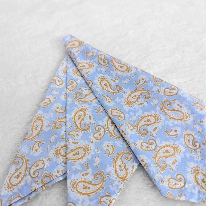 Sky Blue Paisley Design Satin 13x13 Pocket Square. PS-13063