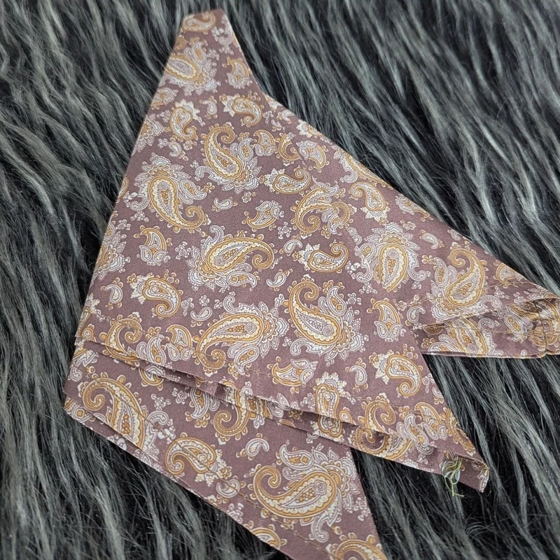 Brown Paisley Design Satin 13x13 Pocket Square. PS-13063