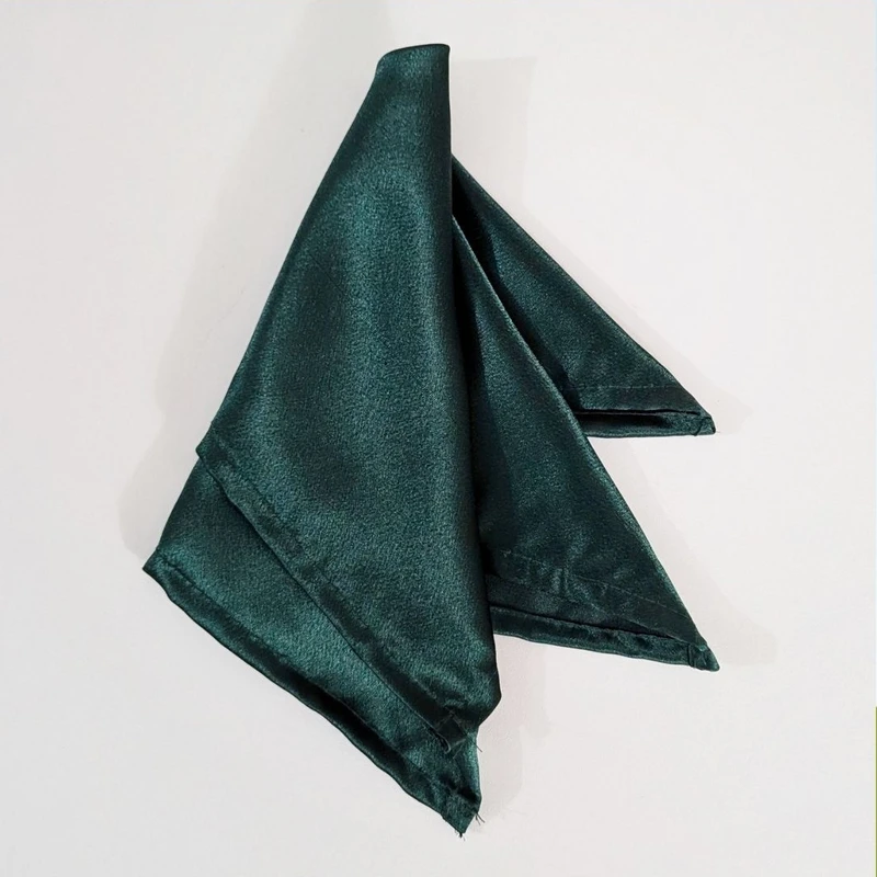 Bottle Green Color Satin 13x13 Pocket Squares. PS-13062