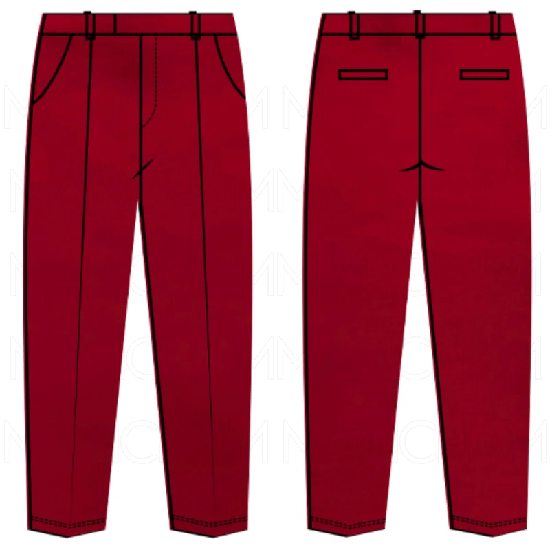 Red Cotton Stretchable Bottom Fabric P942038 - Image 8