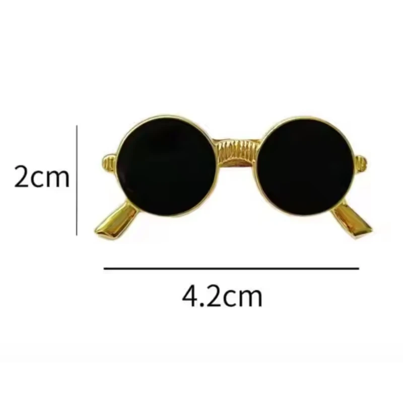 Round Sunglass Shaped Metal Lapel Pin With Golden Frame. MLP-30 - Image 4