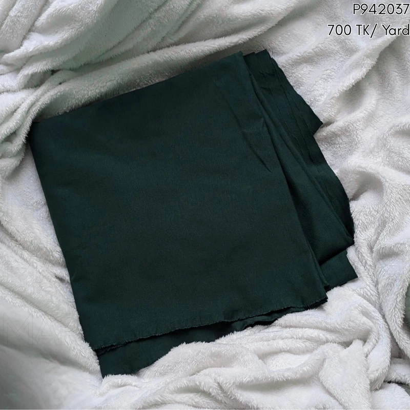 Bottle Green Cotton Stretchable Bottom Fabric P942037