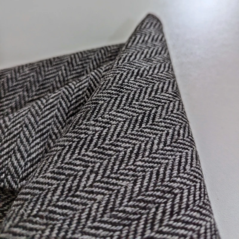 Grey Herringbone 10x10 Pocket Square. PS-1006