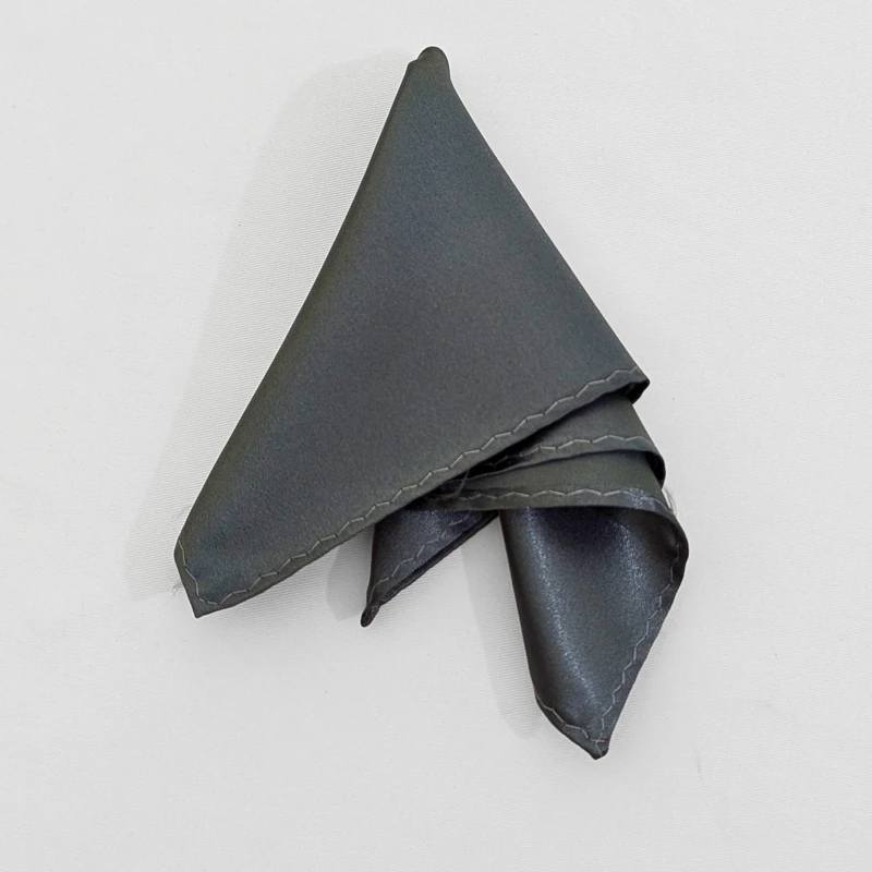 Grey Glossy 10x10 Pocket Square. PS-24