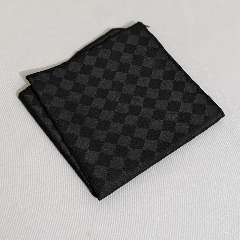 Glossy Black Jacquard Pocket Square. PS-13