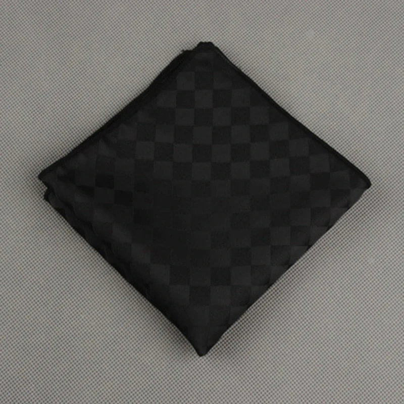 Glossy Black Jacquard Pocket Square. PS-13