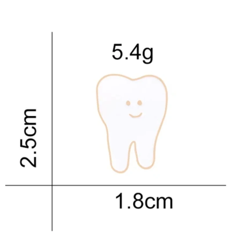 White Tooth Smile Face Metal Lapel Pin. MLP-34 - Image 6