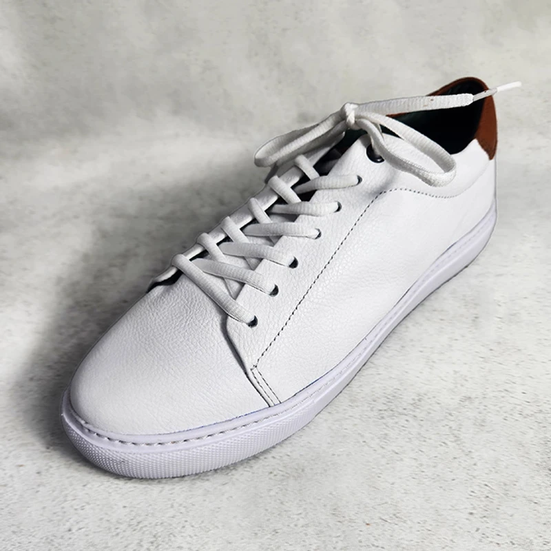 Men’s Premium Leather Sneaker in White - Image 3