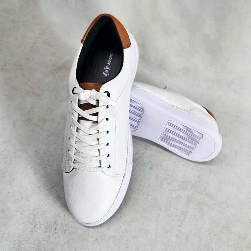 Men’s Premium Leather Sneaker in White - Image 5