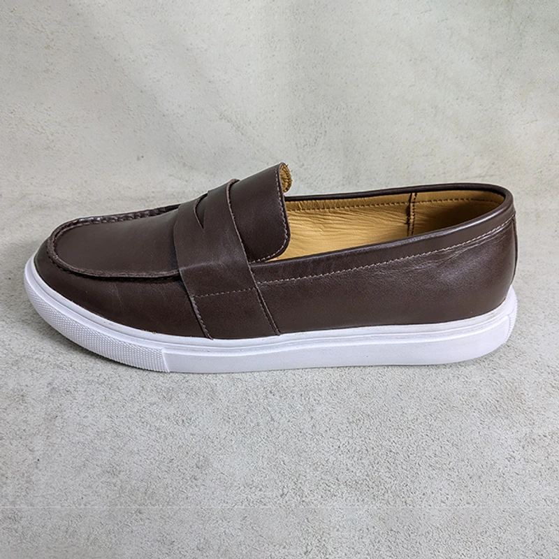 Men's Leather Sneaker in Brown