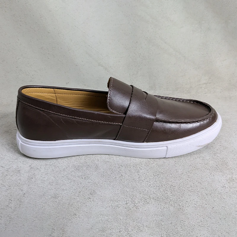 Men's Leather Sneaker in Brown