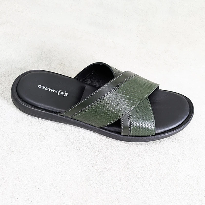 Crossover Strap Sandal In Green - Image 3