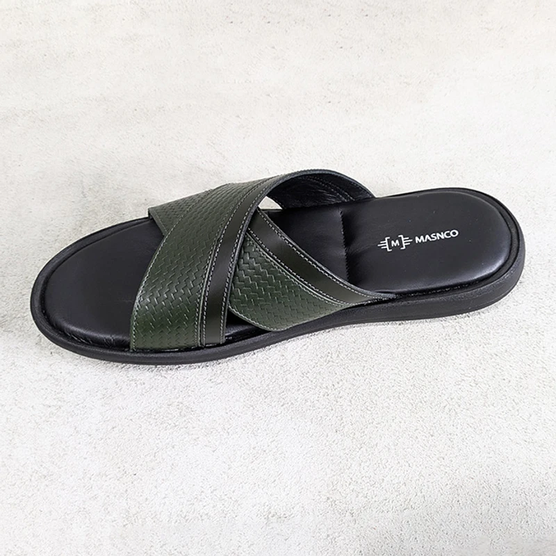 Crossover Strap Sandal In Green - Image 4