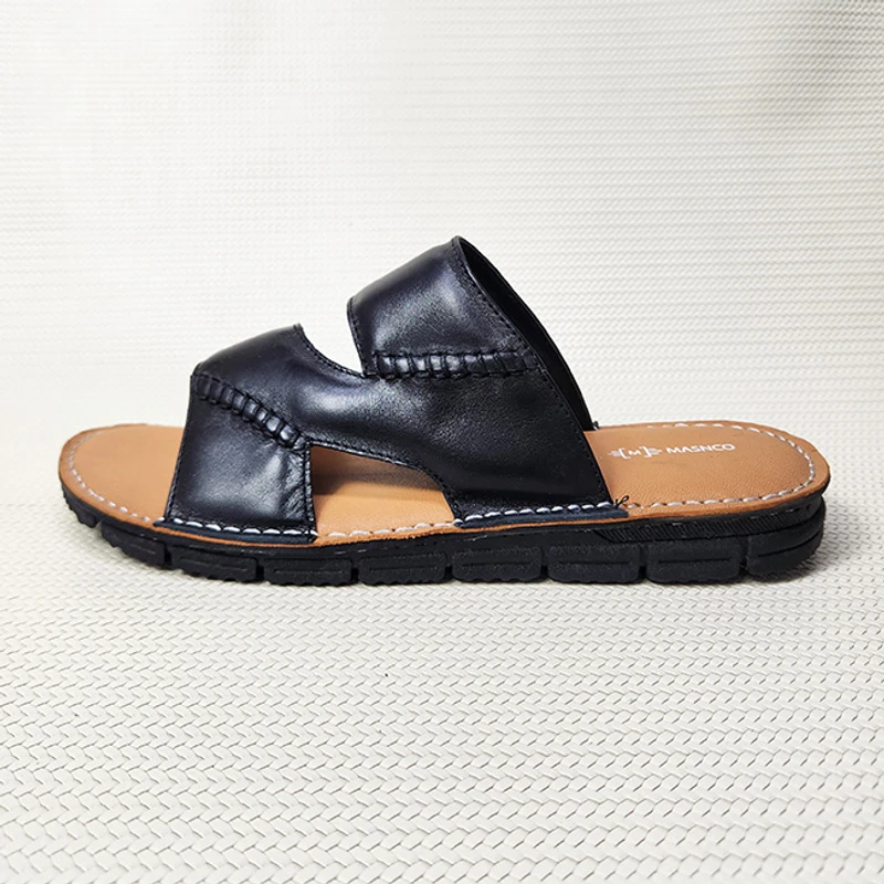 Lightweight Leather Sandal in Two Tone