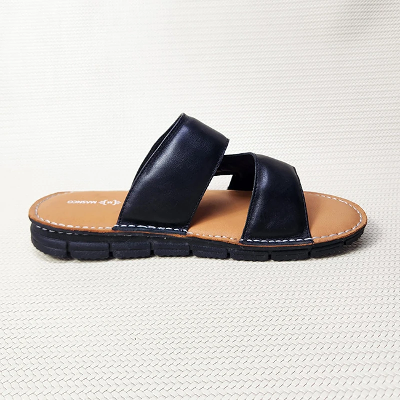 Lightweight Leather Sandal in Two Tone - Image 3